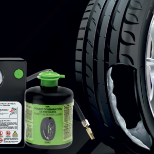 Sada s kompresorom na opravu pneumatiky